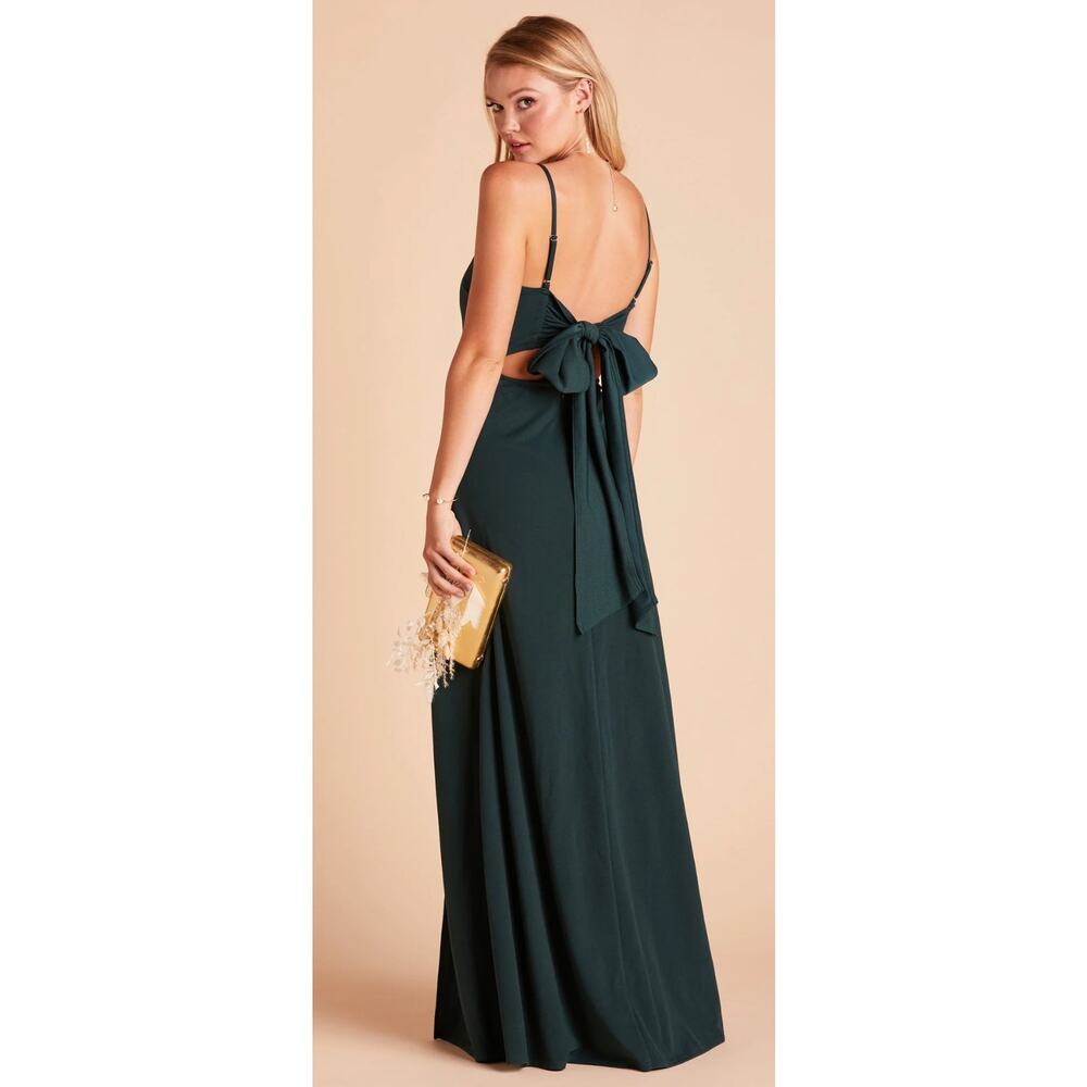 Birdy Grey Benny Formal Dress Crepe Womens XS Emerald Bridesmaid New Maxi